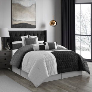 Higginbottom Gray Microfiber 7 Piece Comforter Set