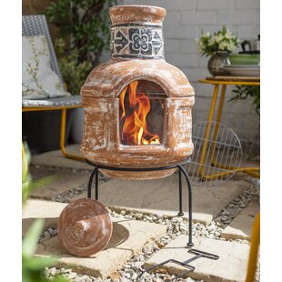 Blanca Clay Wood Burning Chiminea By Sol 72 Outdoor
