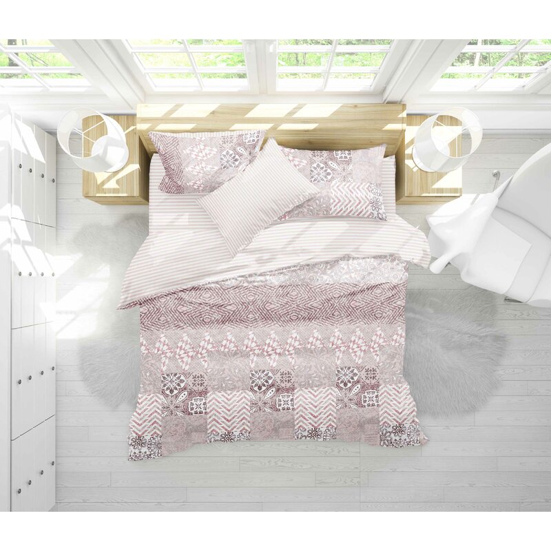 Bungalow Rose Kaylene Pastel Ranforce 100 Cotton Duvet Cover Set