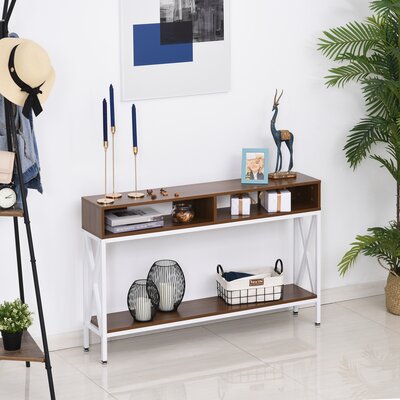 17 Stories Palos 47.25" Console Table  Table Base Color: White