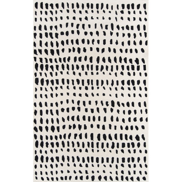 Novogratz Polka Dots Handmade Tufted Wool Ivory Black Area Rug Reviews Wayfair