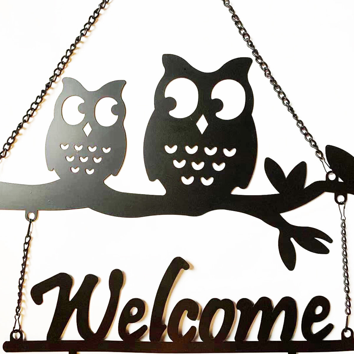 Shabby Chic Metal Hanging Mini Owl Decoration Sign Owls