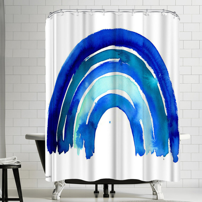East Urban Home Paula Mills Big Blue Rainbow Single Shower Curtain Wayfair