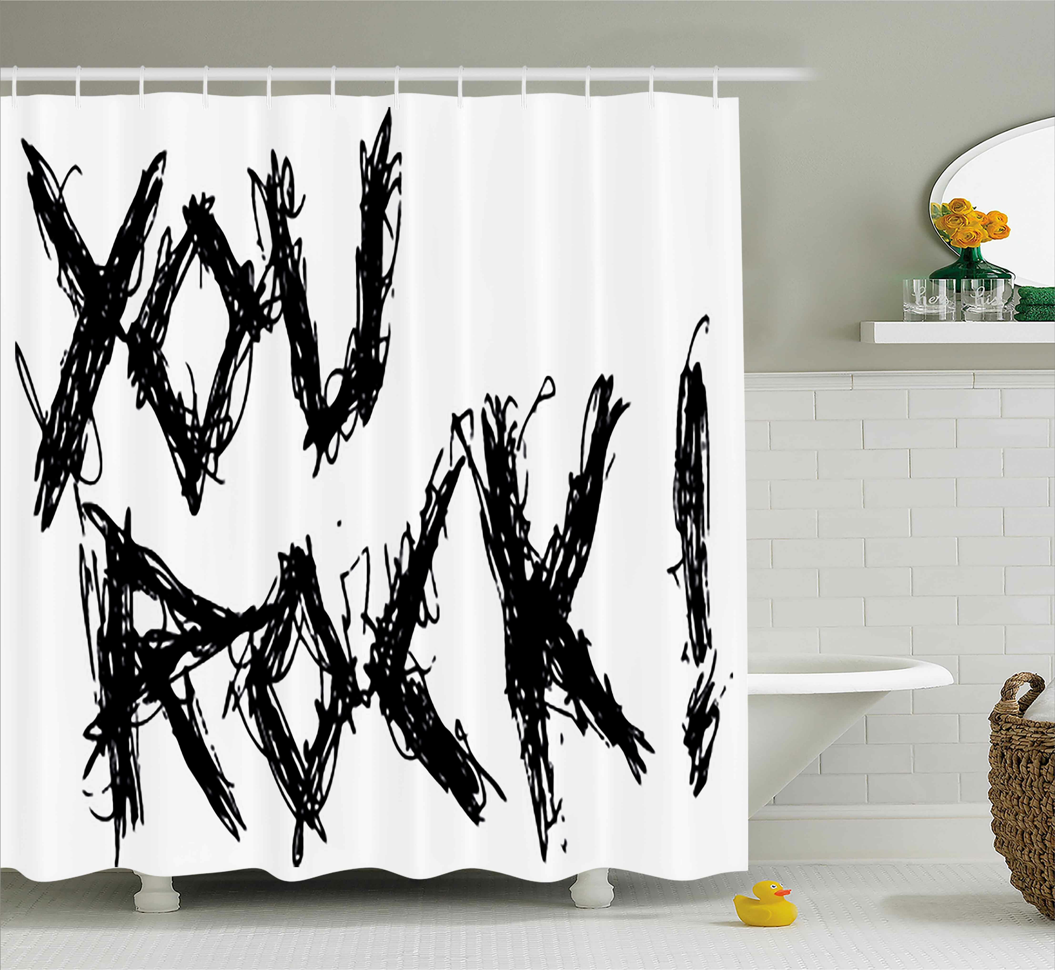 John Quote Motivation Positive Day Inspiring You Rock Slogan Teen Decor Print Single Shower Curtain