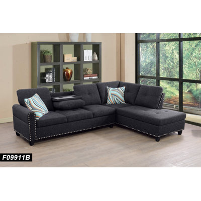 Budapest 97.5'' Wide L Shape 100 %Linen Corner Sectional