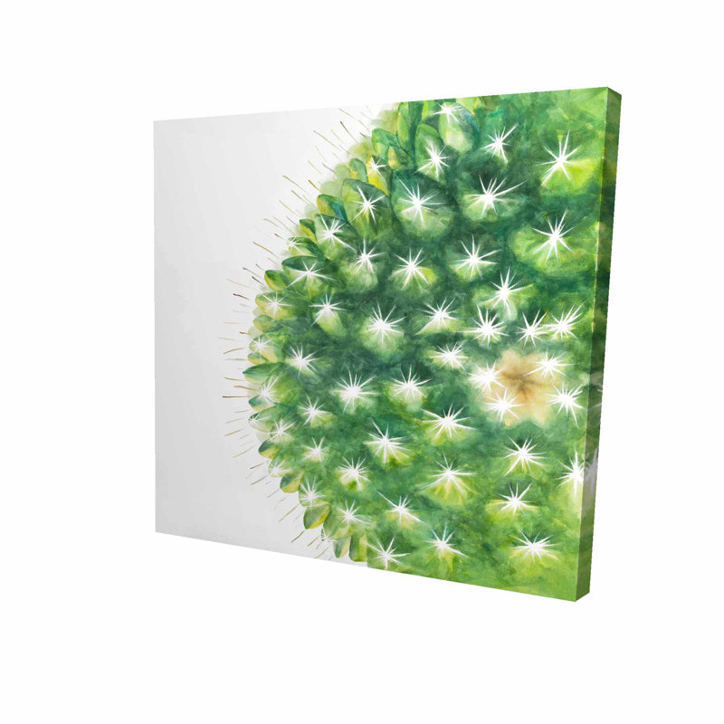Bungalow Rose Mini Cactus Oil Painting Print On Wrapped Canvas