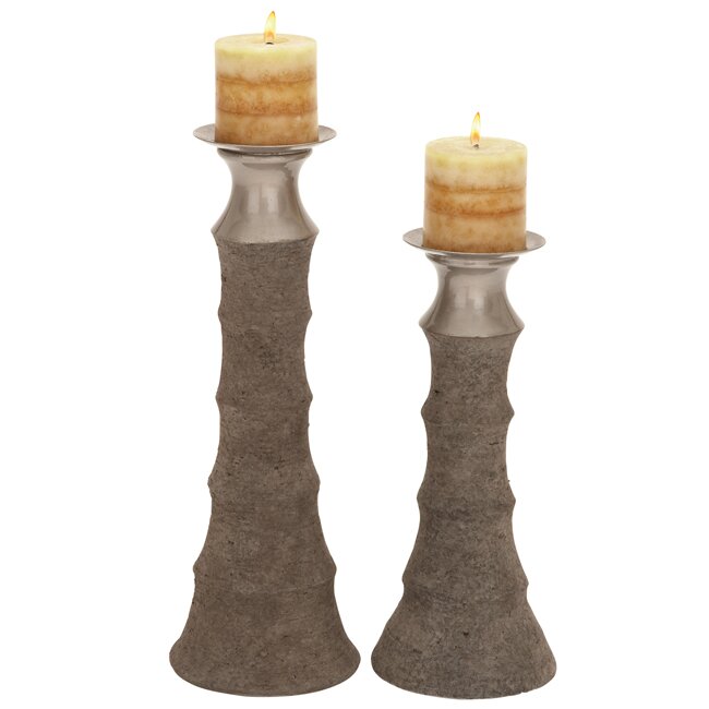 pillar candle holder set of 2