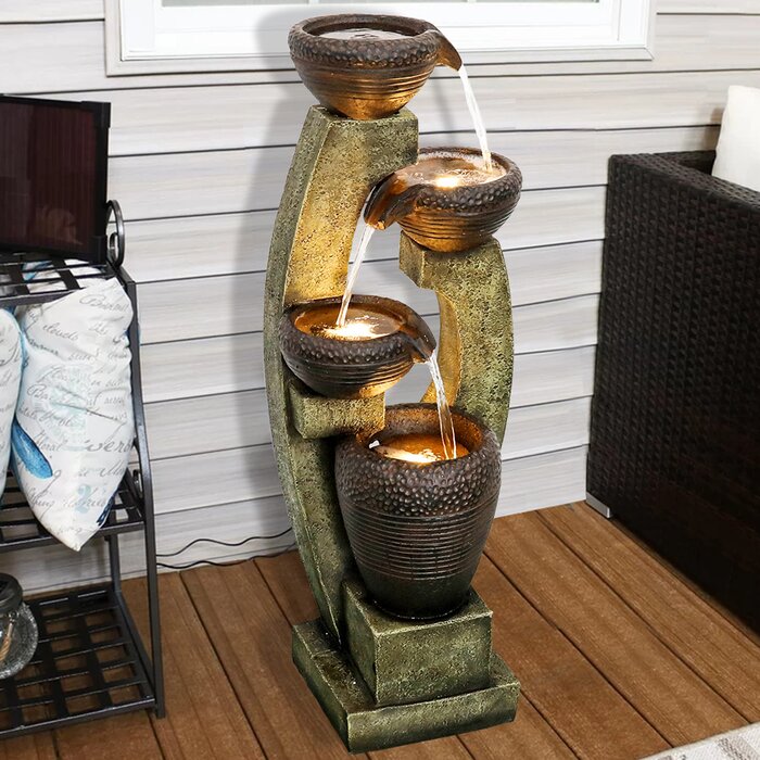 Bungalow Rose Resin Fountain with Light & Reviews | Wayfair