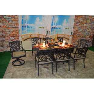 Go to store & view more images Nola 9 Piece Sunbrella Dining Set with Cushions by Darby Home Co