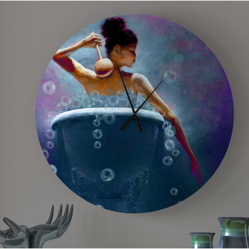 Ebern Designs Ebony Bubbles Woman Bathroom African American Metal