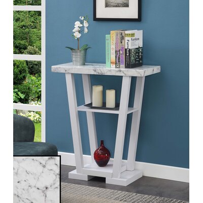 Andover Mills Riley 31.5" Console Table  Color: Faux White Marble/White