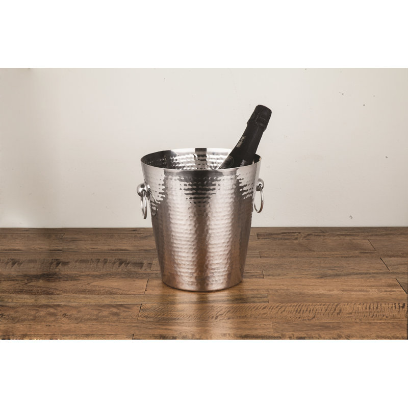 hammered metal ice bucket