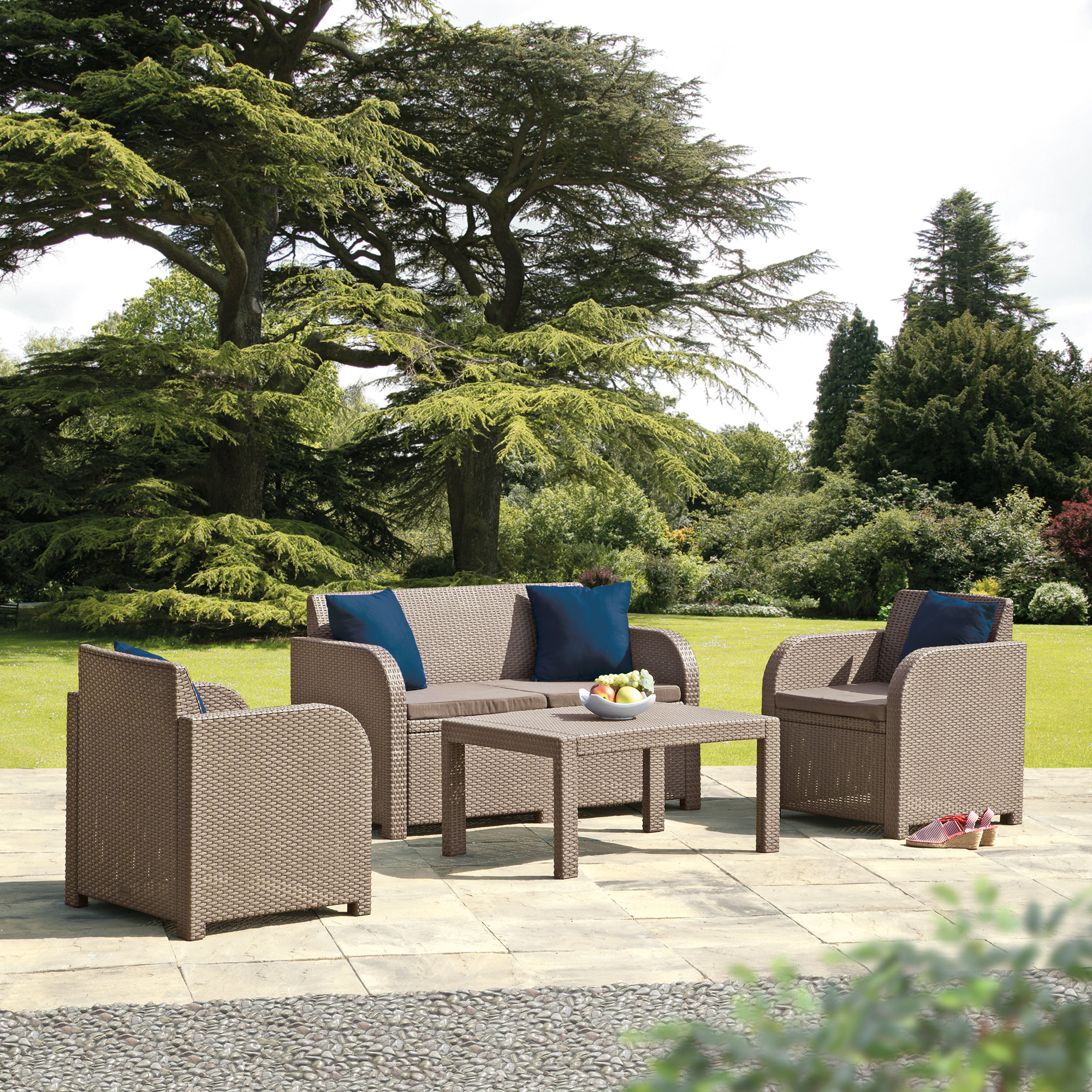 Suntime Outdoor Living Oklahoma 4 Piece Rattan Sofa Set With Suntime Outdoor Living Oklahoma 4 Piece Rattan Sofa Set With Cushions Reviews Wayfair