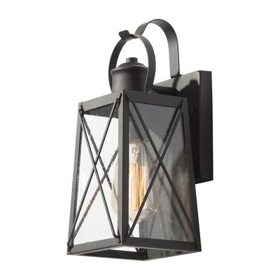 Witherspo 1 - Bulb 12.6'' H Outdoor Wall Lantern Williston Forge Fixture Finish: Matte Black