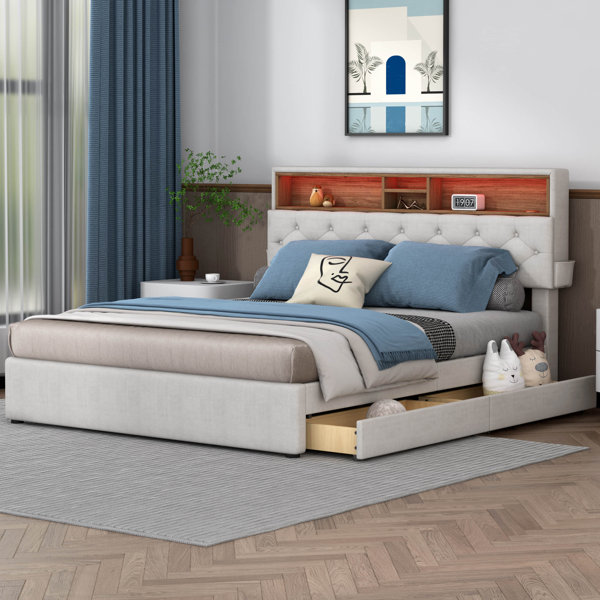 Ivy Bronx Waldman Queen Upholstered Storage Bed | Wayfair