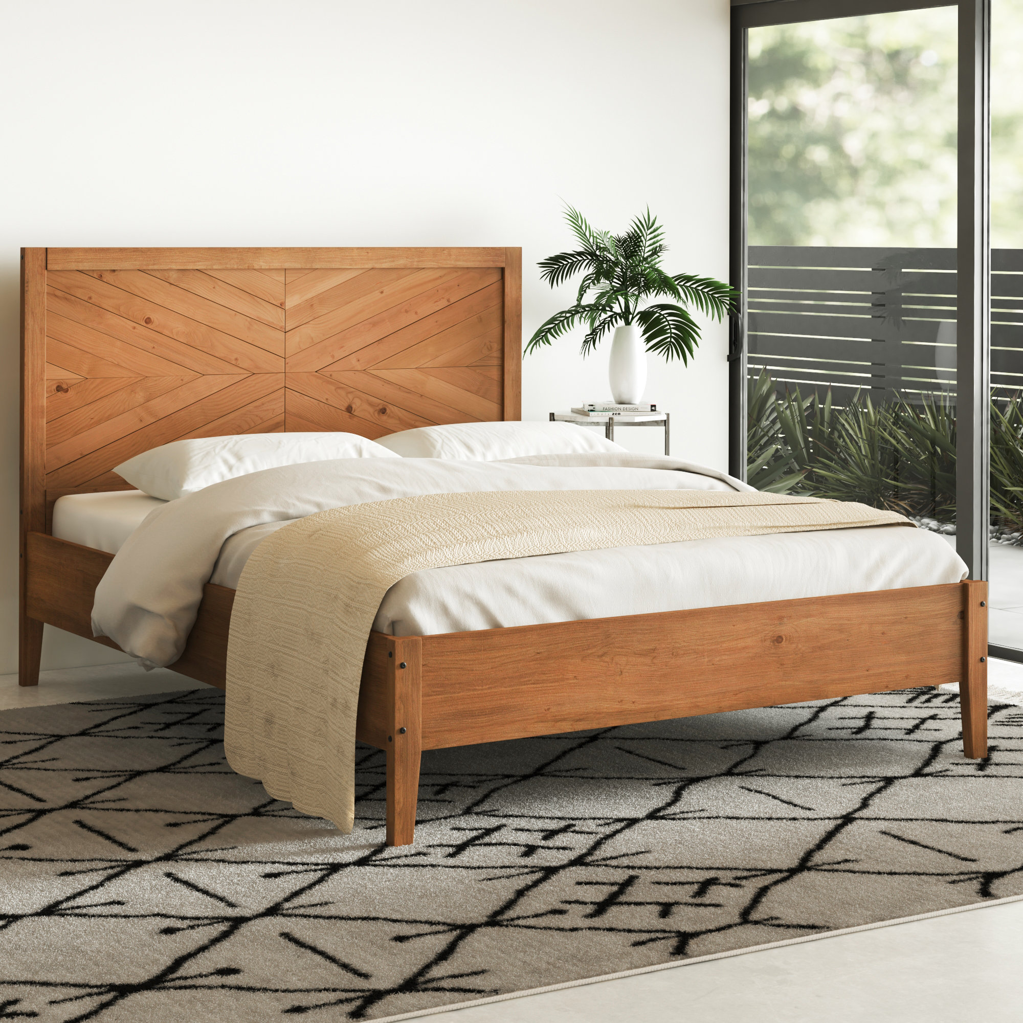Steve Solid Wood Queen Platform Bed Reviews Allmodern