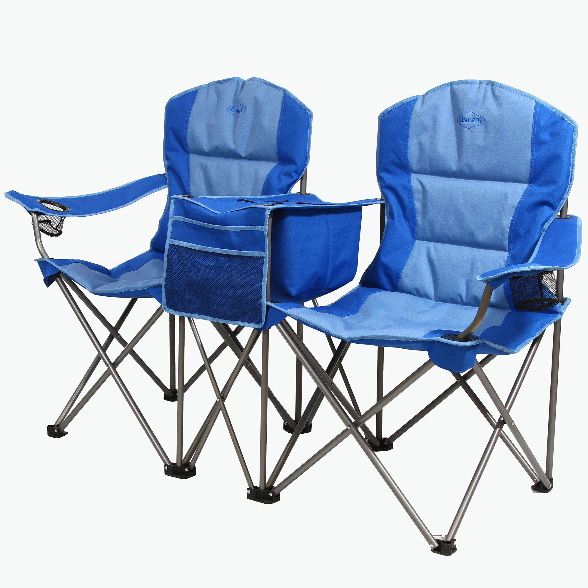 double lawn chair with cooler