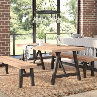 Volusia 4-Person Acacia Solid Wood Dining Set