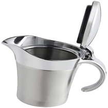 VonShef Stainless Steel Gravy Boat with Lid 16oz  Insulated Gravy Jug Gold 