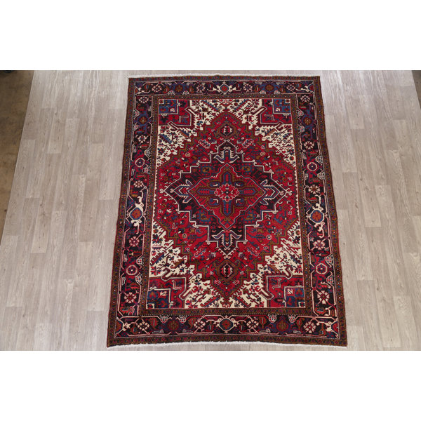 Isabelline One Of A Kind Spearman Hand Knotted Red Burgundy 6 6 X 8 6 Wool Area Rug Wayfair