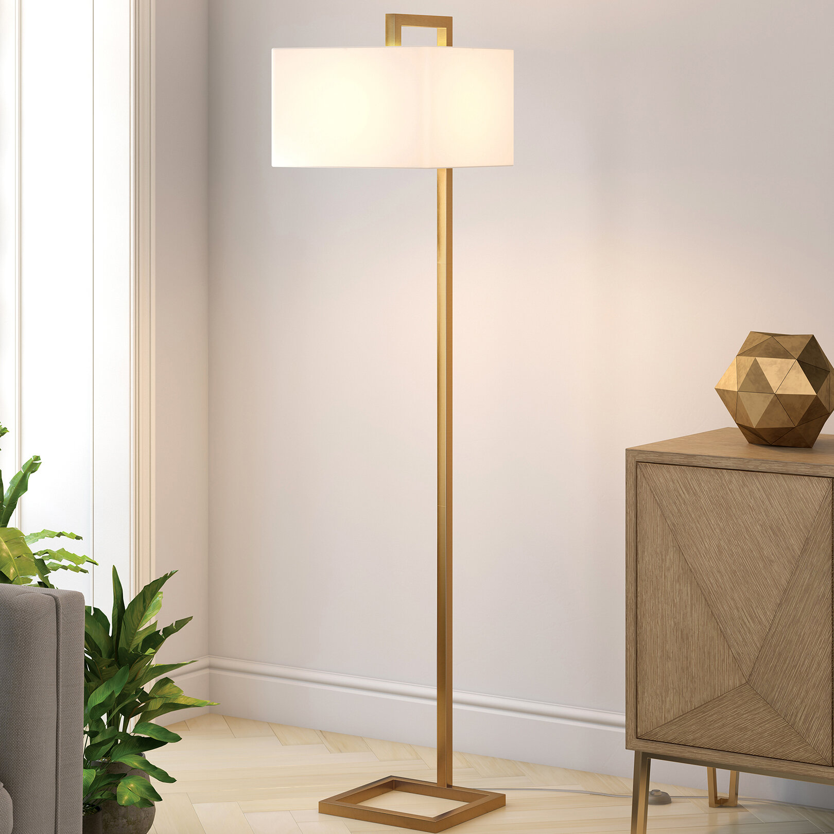 gold coloured floor lamps