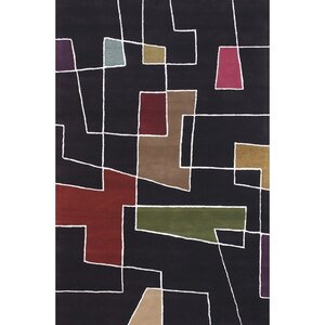 Stickel Black & Red Area Rug