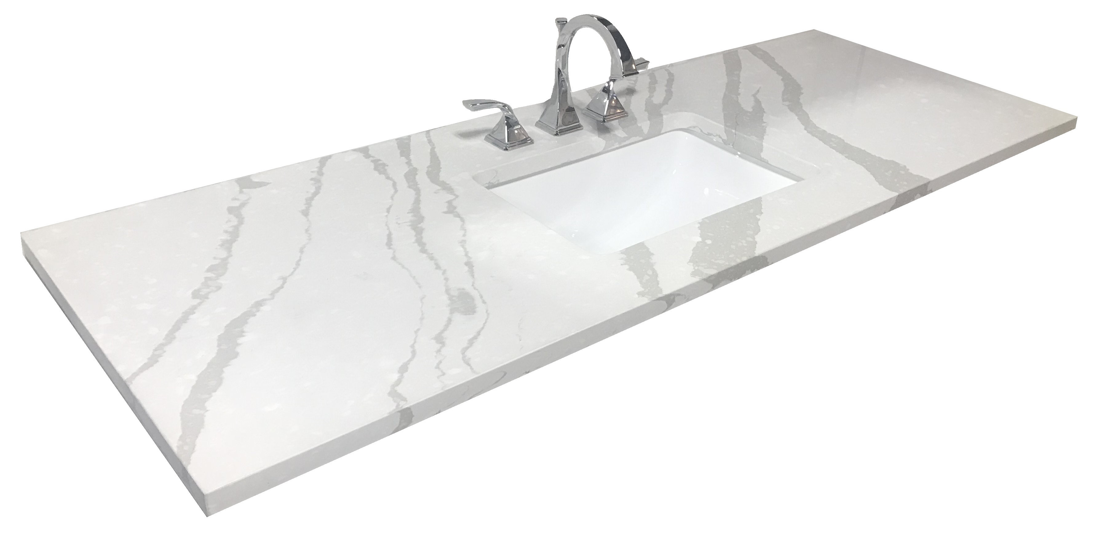 Vazelli 435 Single Bathroom Vanity Top In Polished With Sink