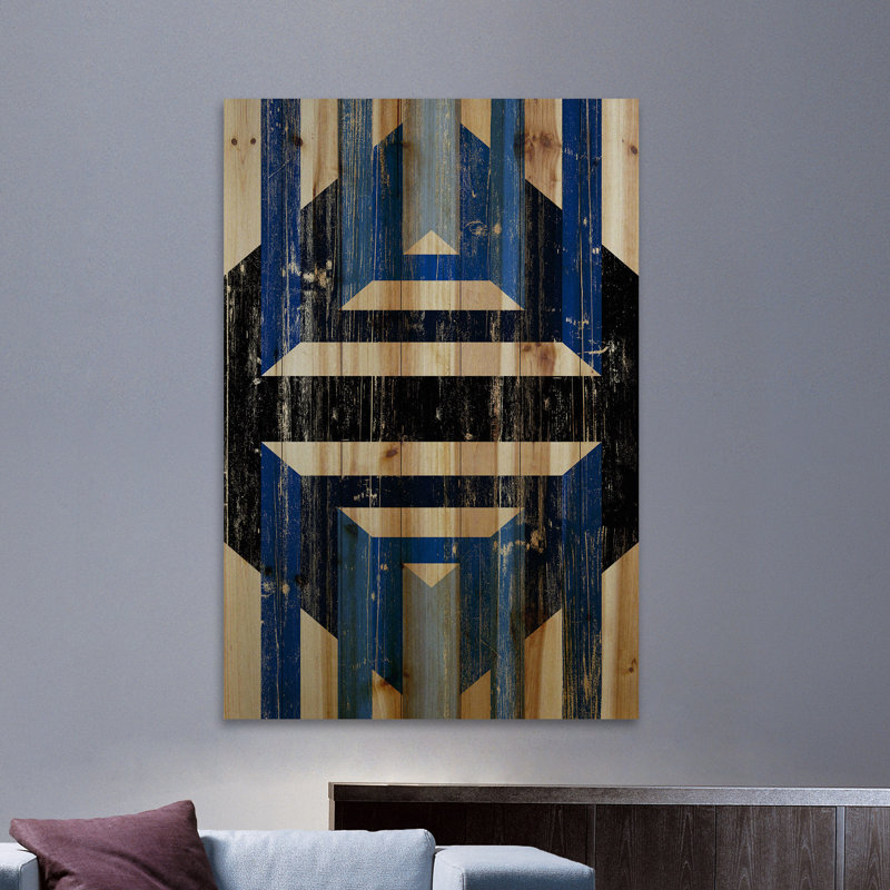 'Through Blinds' Print on Wood - Cool Geometric Wall Decor