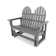 Outdoor Classic Adirondack Gliding Plastic Slate Grey Polywood