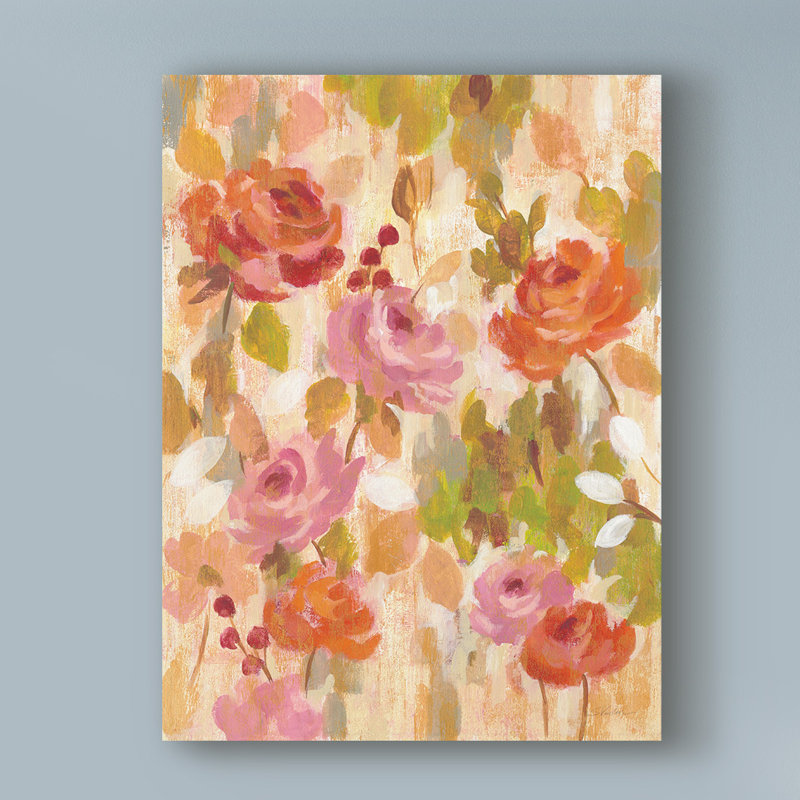 House Of Hampton Pink And Orange Brocade I Acrylic Painting