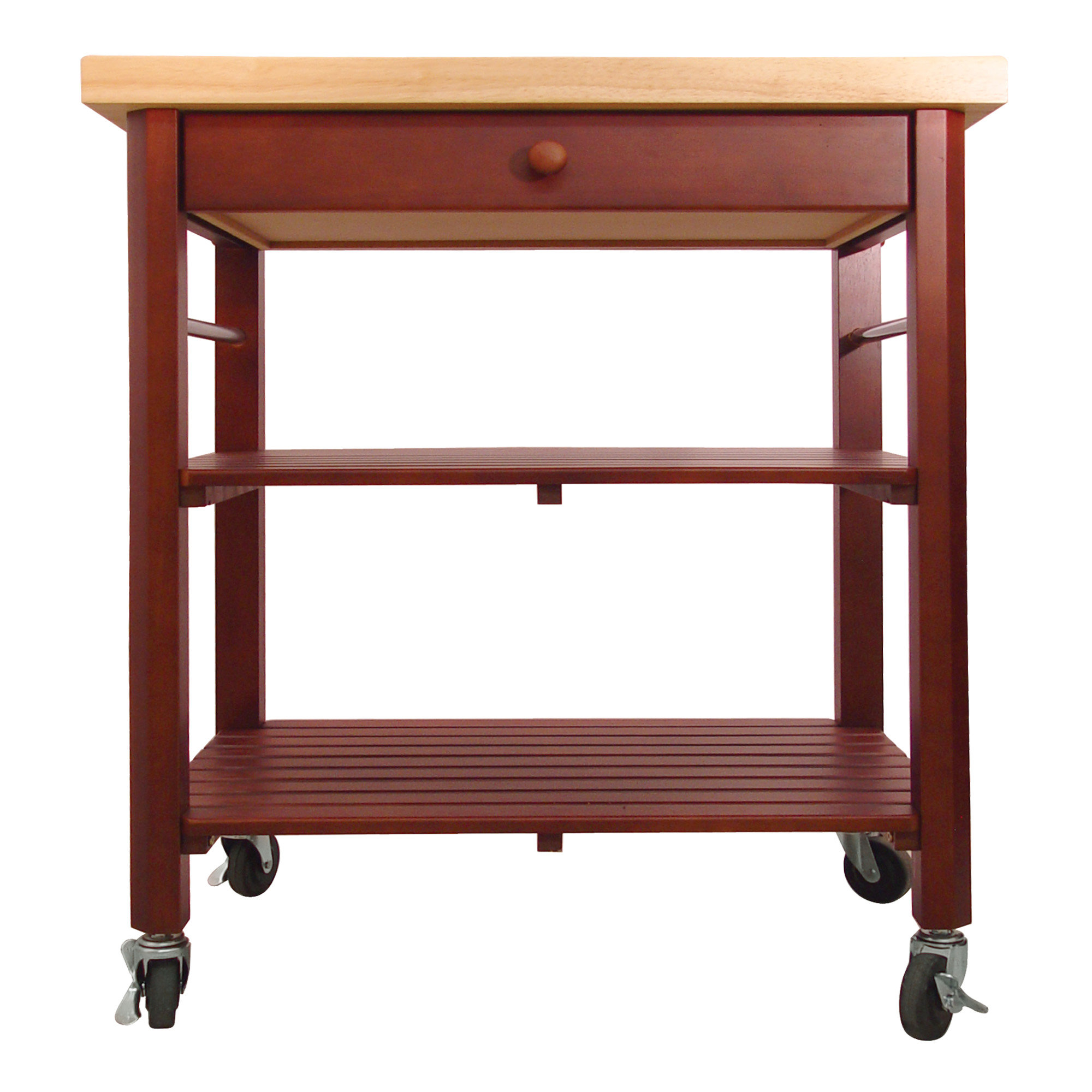 Winston Porter Javed Roll About Kitchen Cart With Wood Top