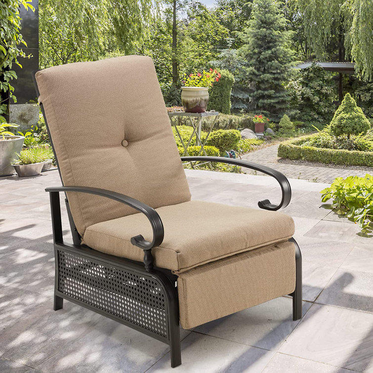 Canora Grey Recliner Patio Chair With Cushions | Wayfair