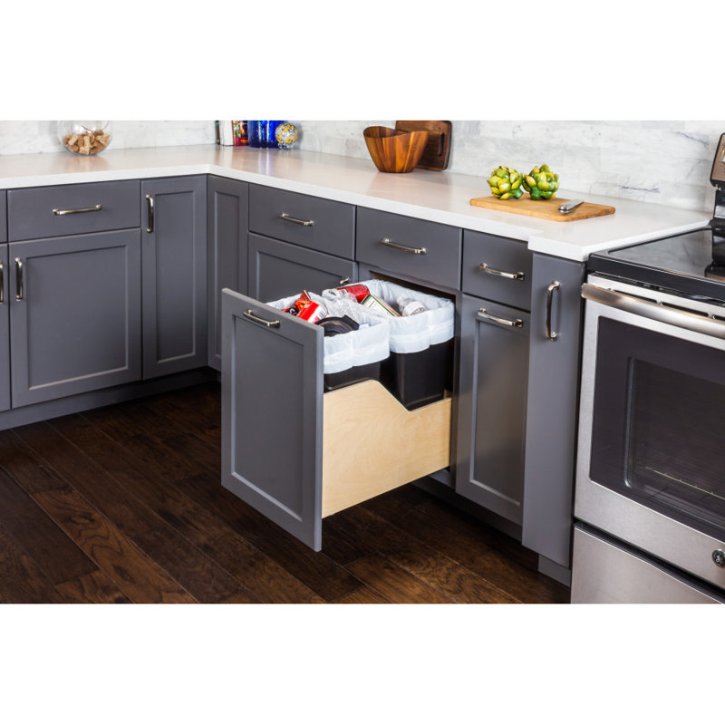 Under Counter Trash Can Pull Out Kitchen Shelf Hygene Hidden Waste Disposal