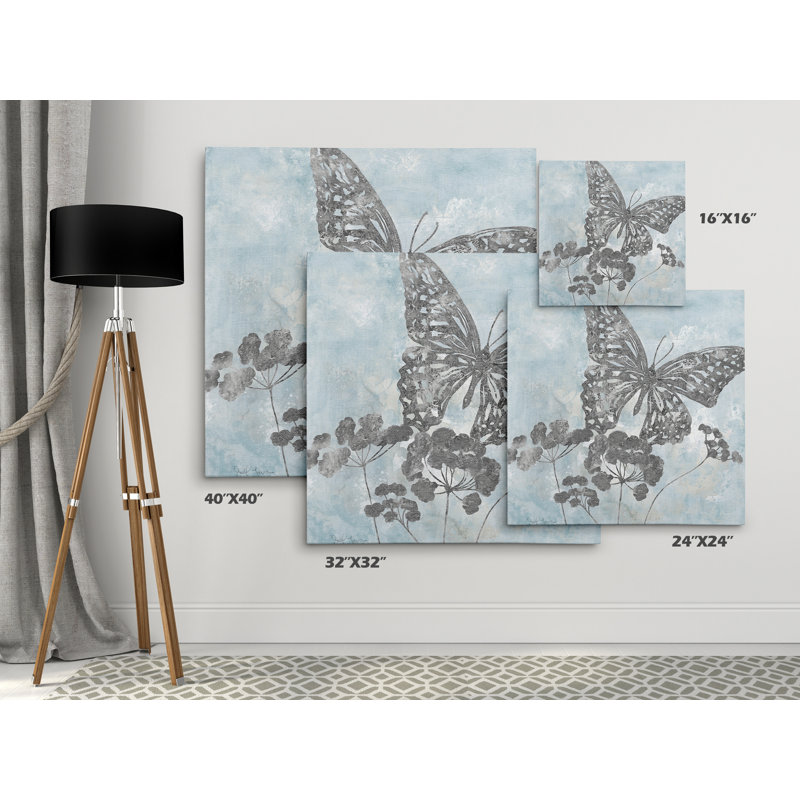 Red Barrel Studio Soft Silhouette Butterfly Acrylic Painting