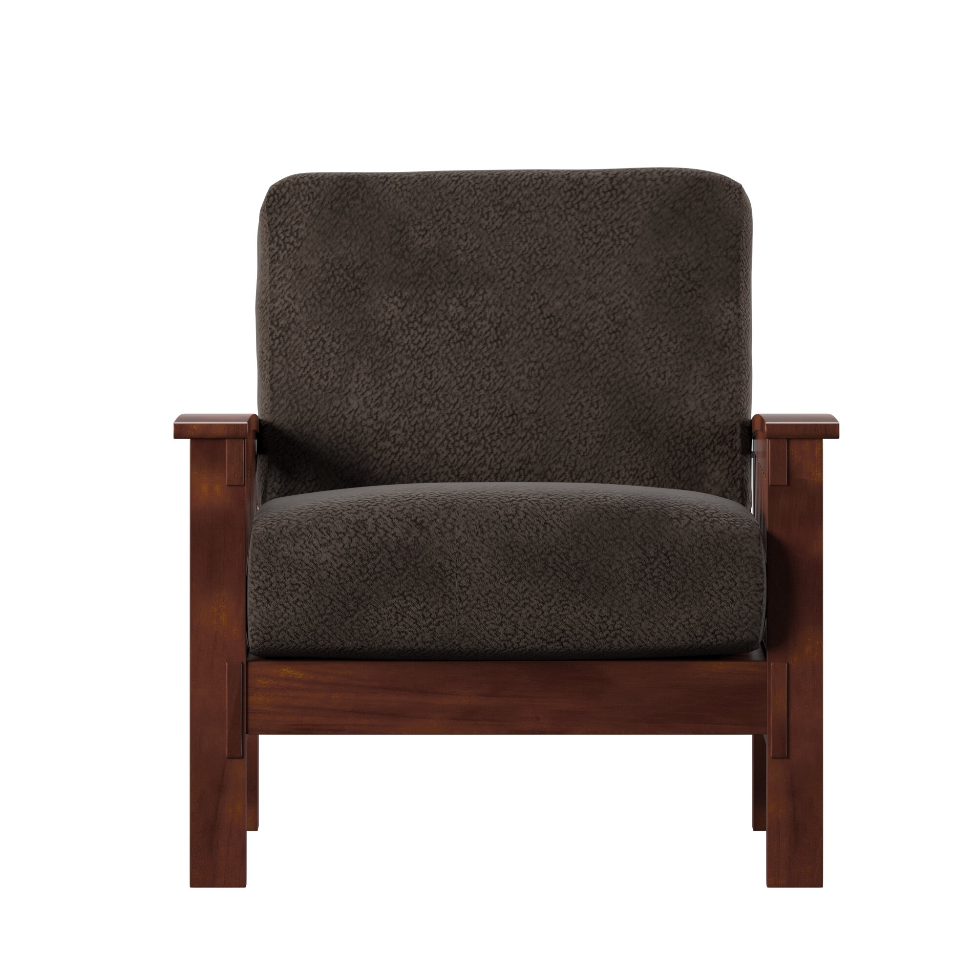 brown fabric arm chair