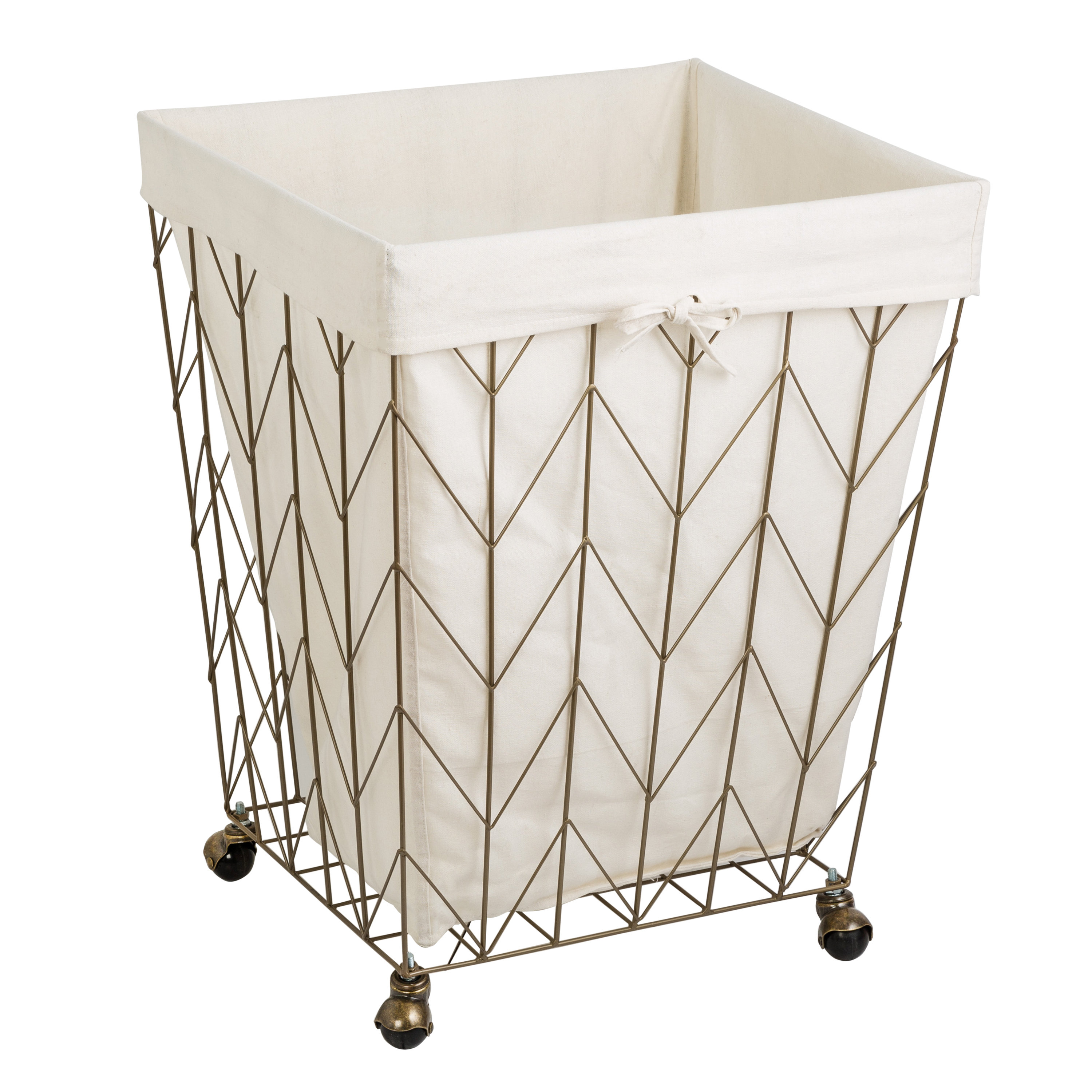 Coastal Decorative Rolling Laundry Hamper Reviews Birch Lane