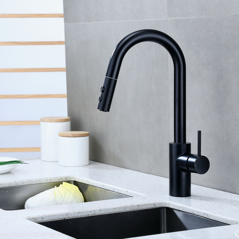 Luxier Contemporary Pull Down Single Handle Kitchen Faucet