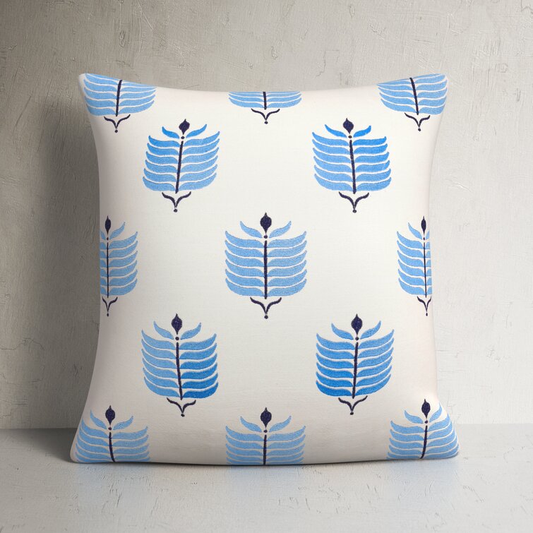 Blue 2 Piece The Pillow Collection Set of 2 18 x 18 Down Filled Xander Stripes Throw Pillows 