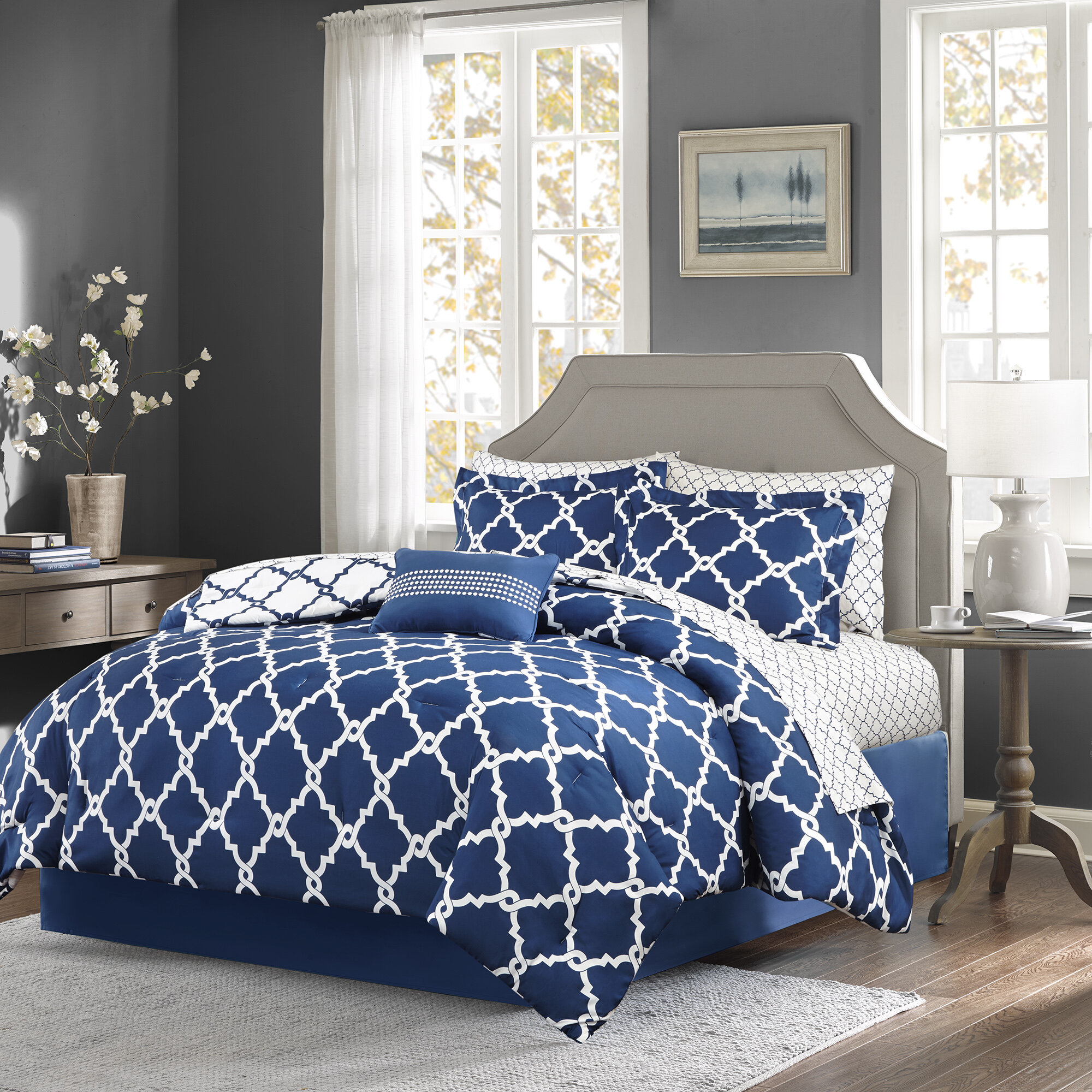 King Size Navy Comforters Sets Free Shipping Over 35 Wayfair