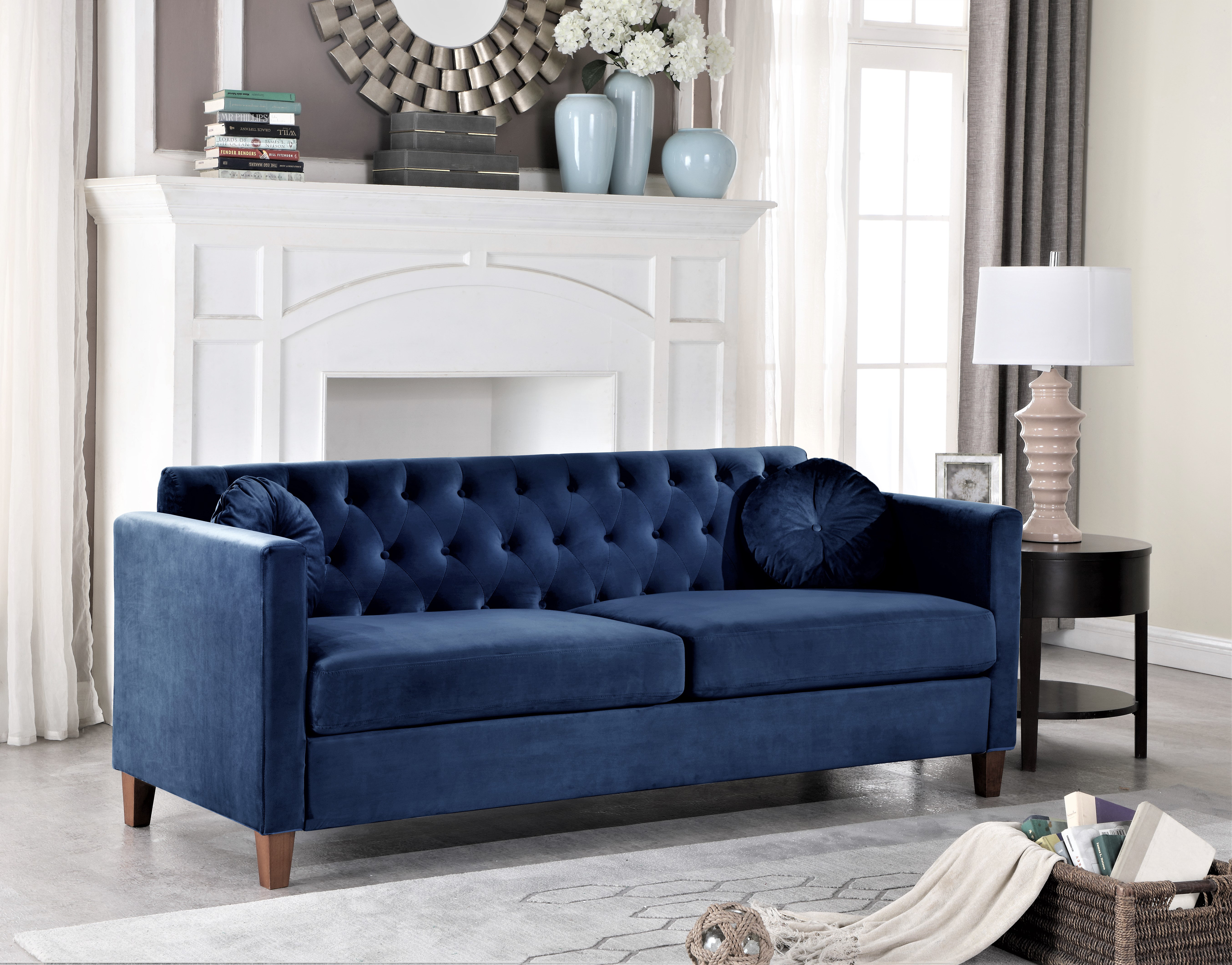 Mercer41 Persaud Velvet 79 5 Square Arms Sofa Reviews Wayfair Ca