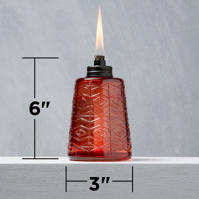 tiki glass tabletop torch
