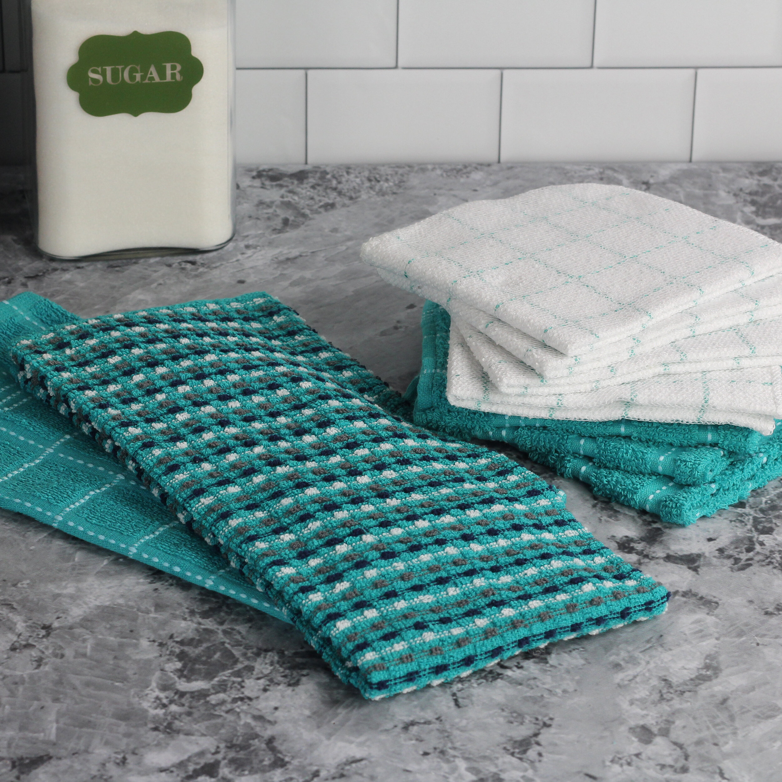 aqua kitchen towels