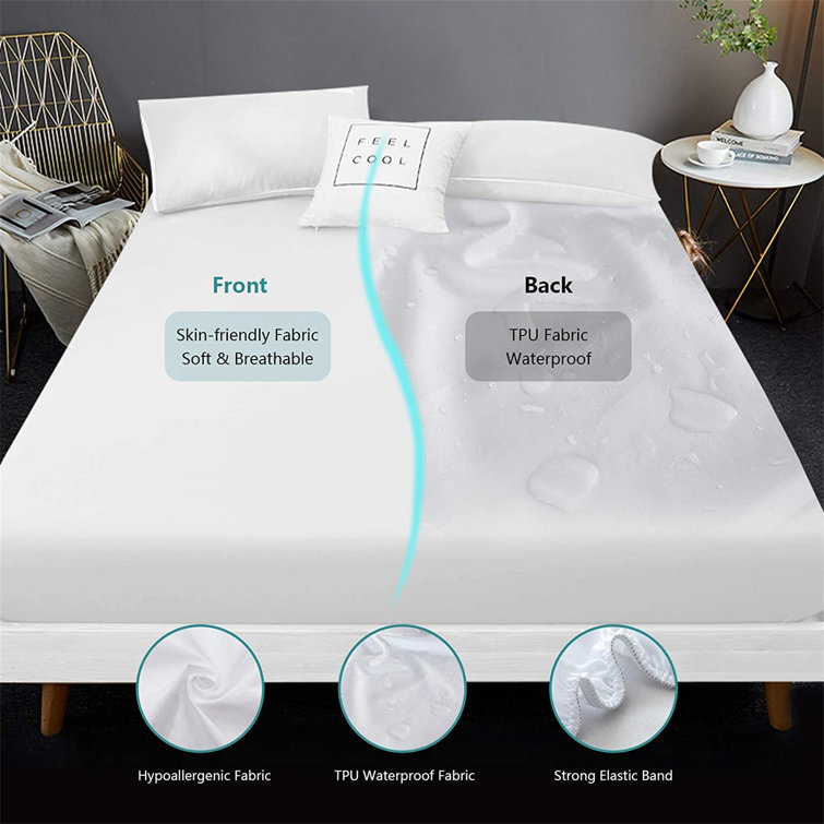Mattress Cover Protector Waterproof Pad Full Size Bed Cover Hypoallergenic Pad 