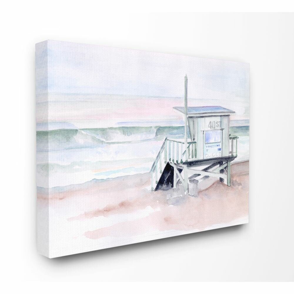 Highland Dunes Beach Coast Ocean Shack Watercolor Painting - Graphic ...