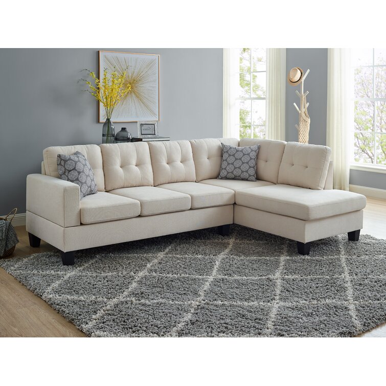 Ebern Designs Adryel 2 - Piece Upholstered Chaise Sectional & Reviews ...