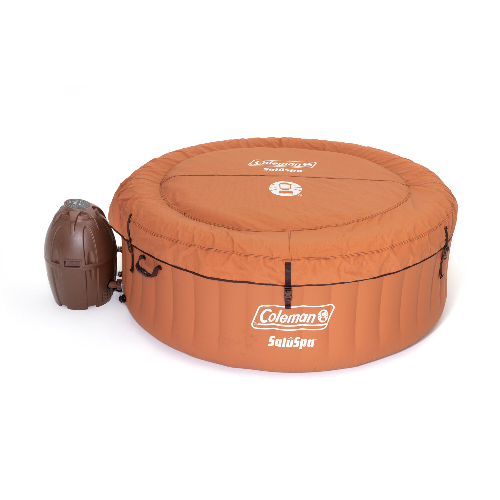 Orange Coleman 90455 SaluSpa Miami 71 x 26 4 Person Outdoor Portable Inflatable Hot Tub Spa with 120 Air Jets Pump and Cover 2 Filter Cartridges 