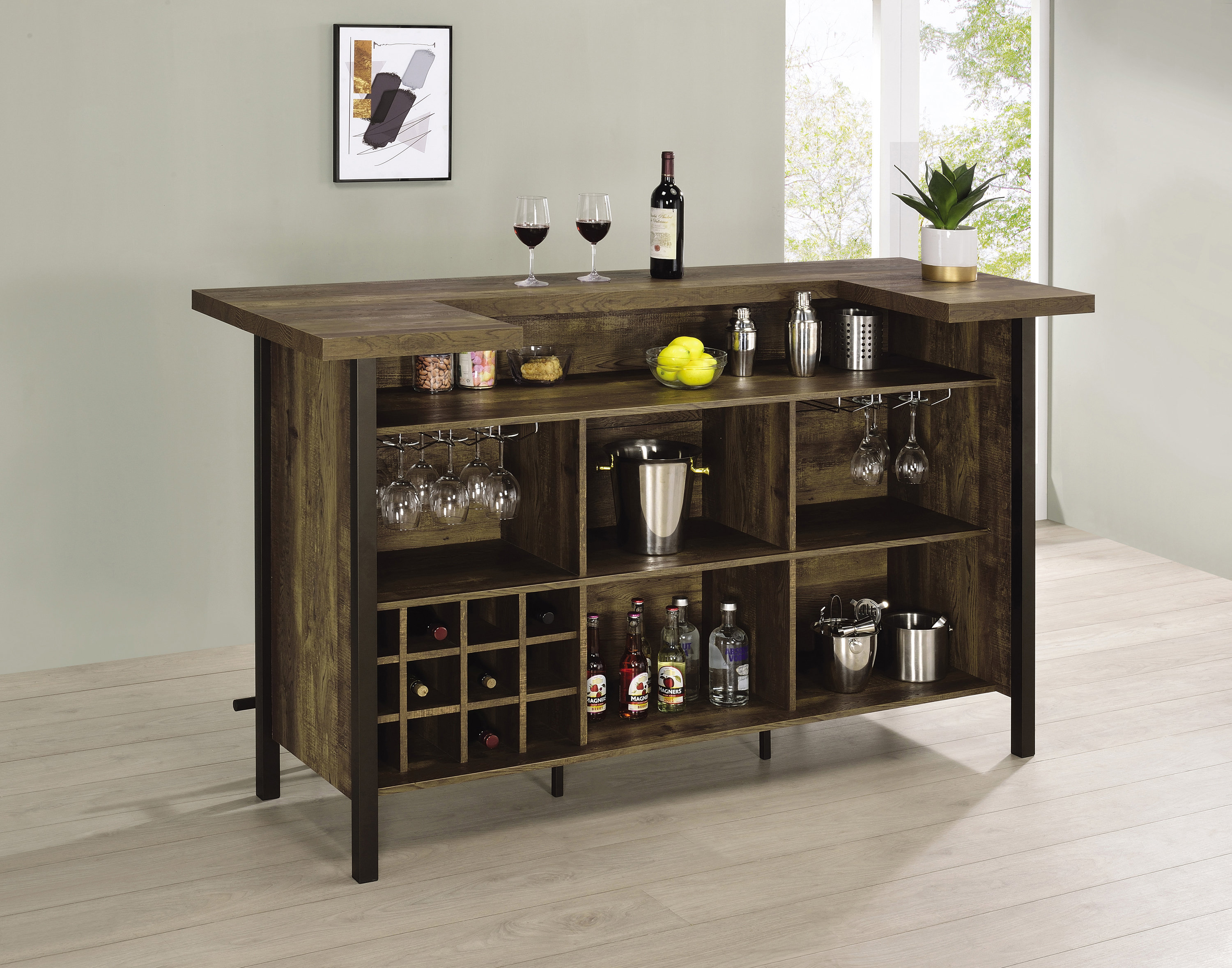 Sand & Stable Newport Bar with Wine Storage | Wayfair