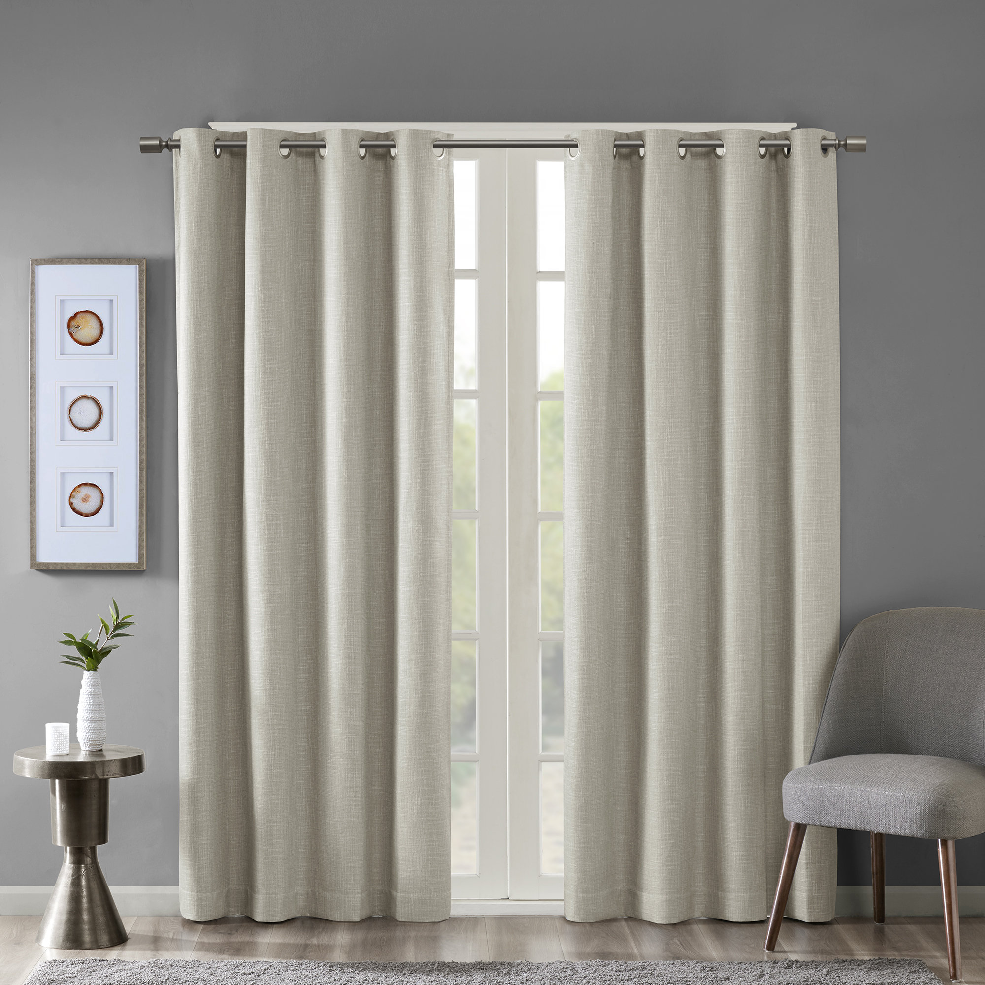 Gracie Oaks Silja Solid Blackout Thermal Grommet Single Curtain