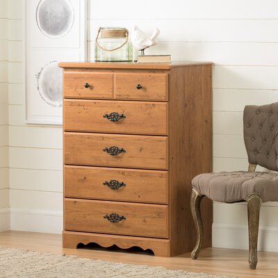 Prairie 5 Drawer Chest South Shore Color Country Pine