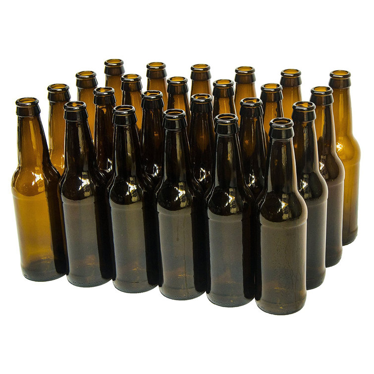 North Mountain Supply 12 Ounce Long-Neck Amber Beer Bottles - Case of 24
